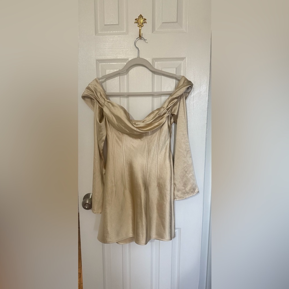 Meshki Gold Off-Shoulder Top